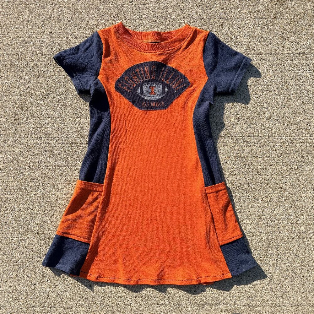 University of Illinois Fighting Illini Handmade t shirt toddler 4t tunic dress